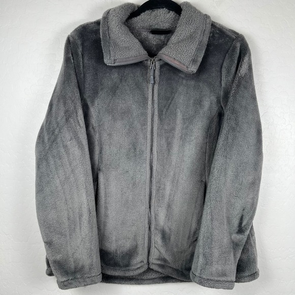 32 Degrees Jackets & Blazers - 32 Degrees Heat Womens Gray Faux Fur Fleece Full Zip Jacket Coat Large